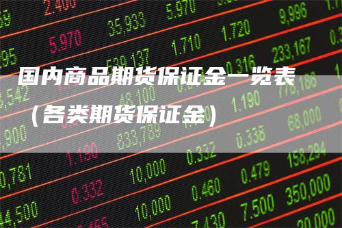 国内商品期货保证金一览表(各类期货保证金)