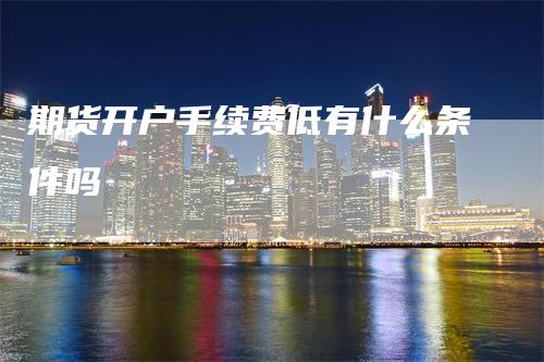 期货开户手续费低有什么条件吗